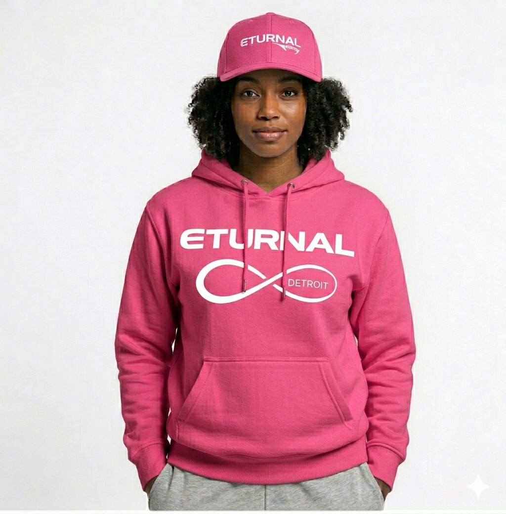 Women's Hoodie PInk w/White Logo