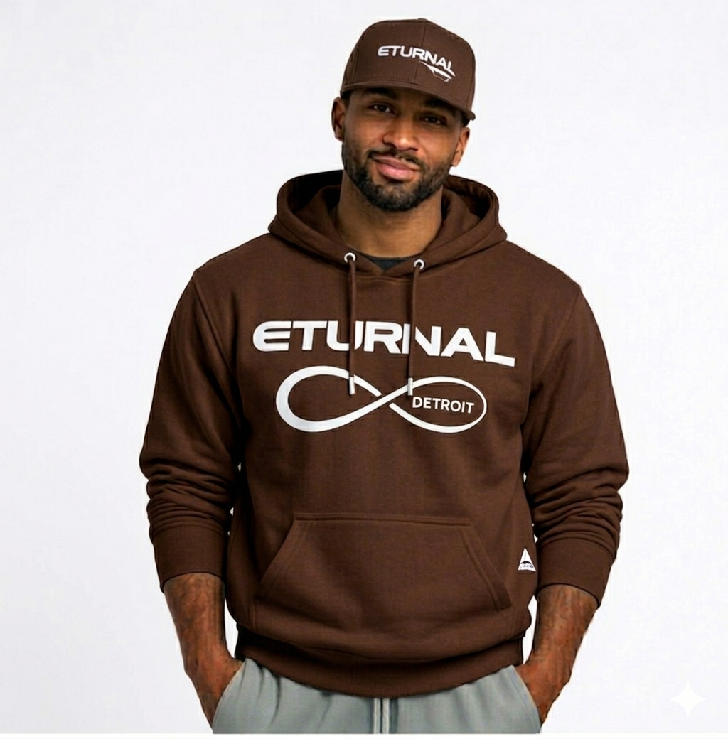 Men's Hoodie Brown w/White Logo