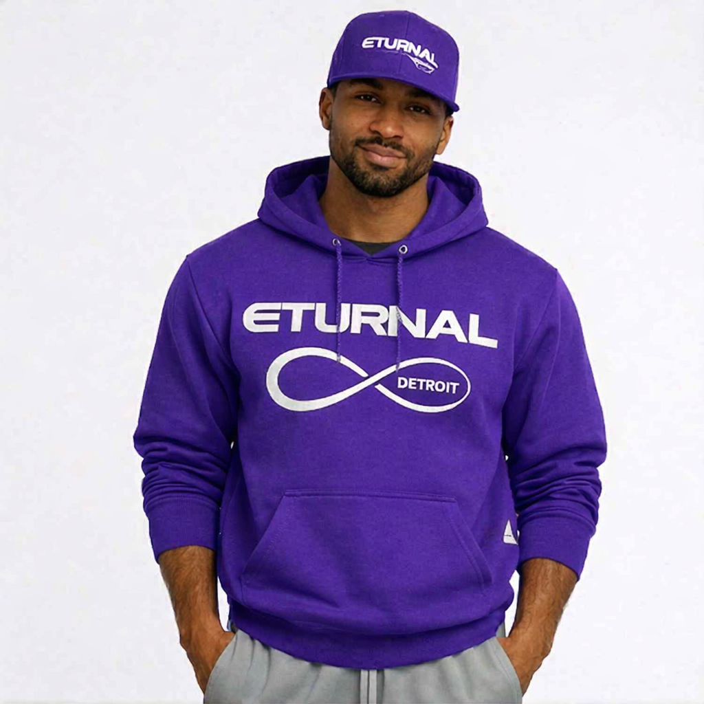 Men's Hoodie Purple w/White Logo